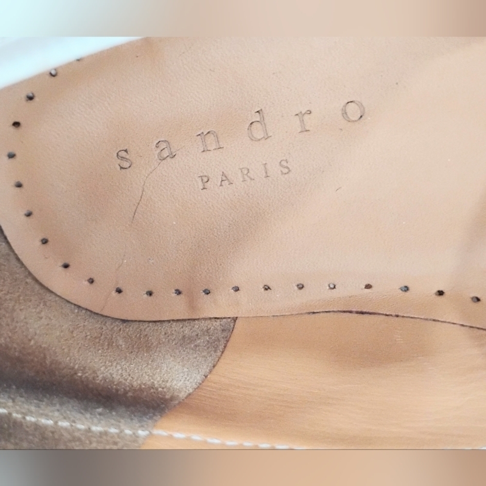 SANDRO PARIS PEBBLED WHITE LOAFERS - Picture 8 of 11